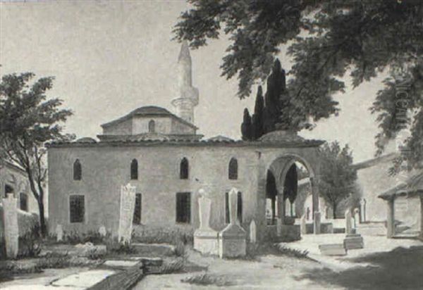 The Yeni Camii, Athens Oil Painting by Louis Dupre