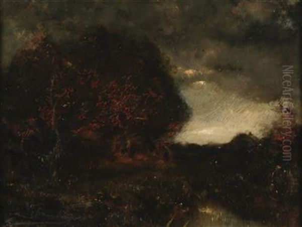 Nachtliche Landschaft Oil Painting by Jules Dupre