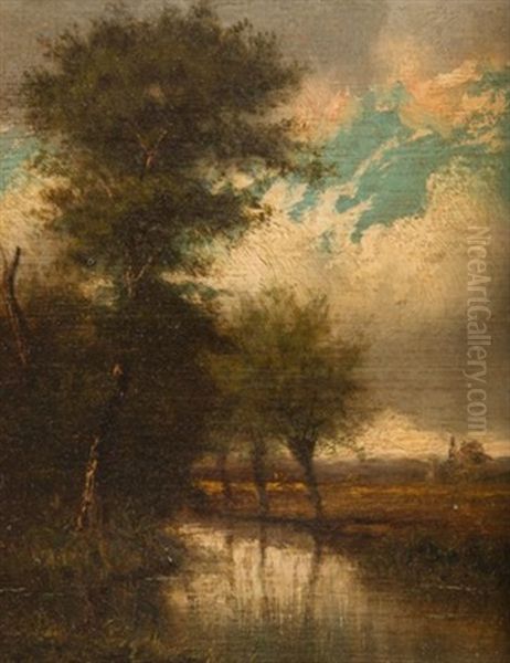 Paysage (pair) Oil Painting by Jules Dupre