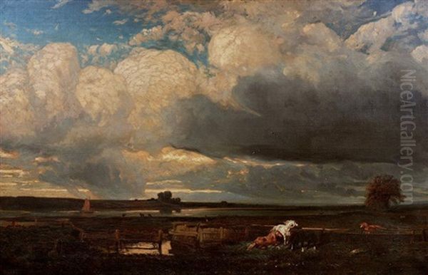 Environs De Southampton Oil Painting by Jules Dupre