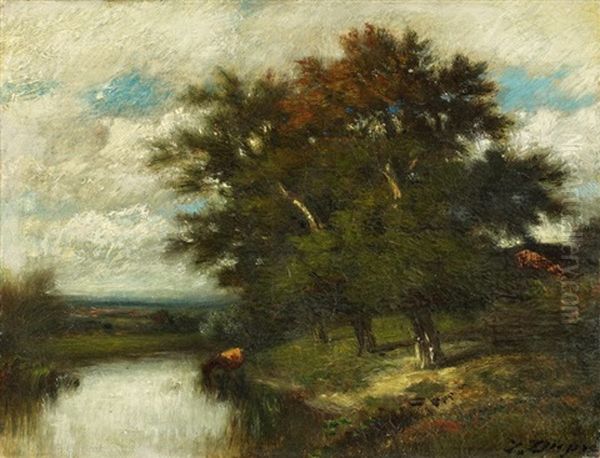 Am Weiher. Au Bord De L'etang Oil Painting by Jules Dupre