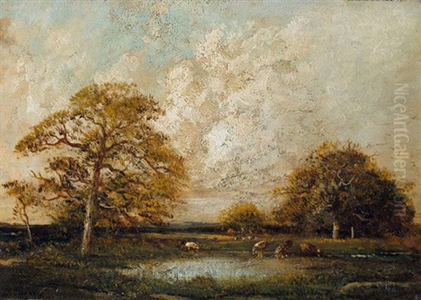 Landschaft Bei Barbizon Oil Painting by Jules Dupre