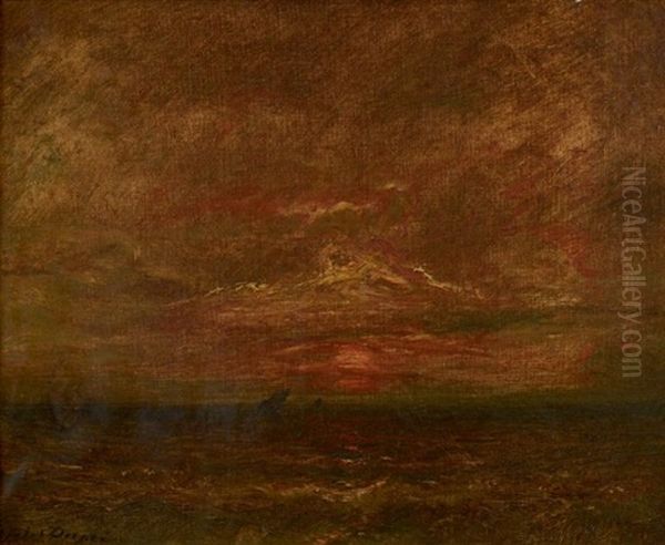 Marine Au Crepuscule Oil Painting by Jules Dupre