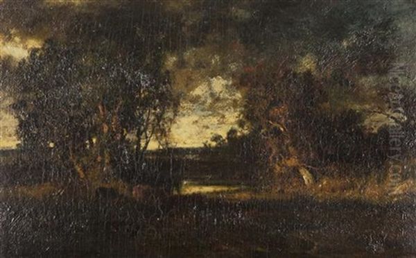 Forest Landscape With Cows Oil Painting by Jules Dupre