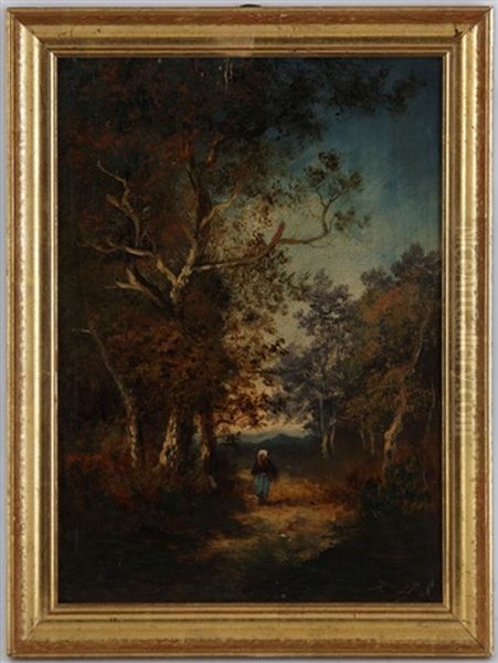 Paysages De Campagne Animes (pair) Oil Painting by Jules Dupre