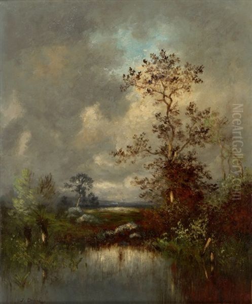 Gewitterlandschaft Mit Weiher Oil Painting by Jules Dupre