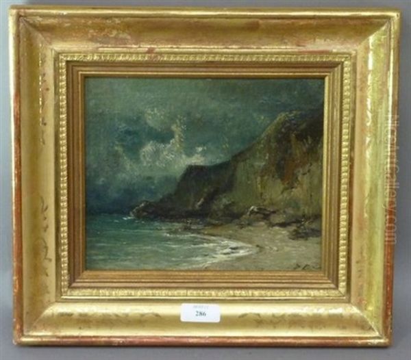 Falaises En Bord De Mer Oil Painting by Jules Dupre