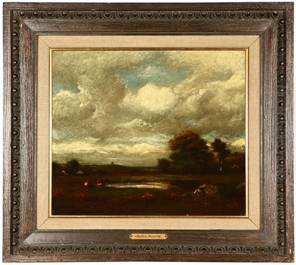 Barbizon Landscape Oil Painting by Jules Dupre