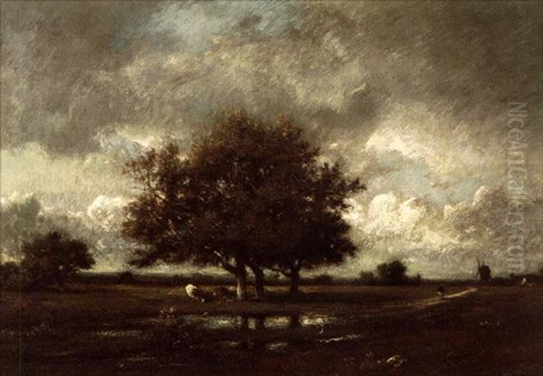 Afternoon Pastoral Oil Painting by Jules Dupre