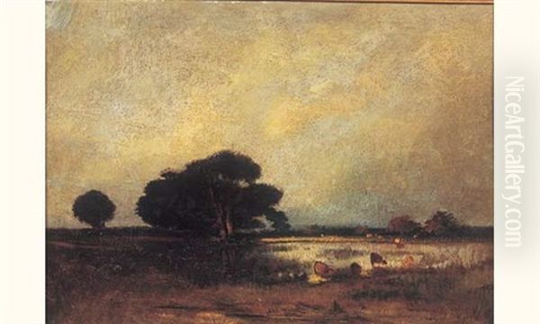 Paysage Pastoral Oil Painting by Jules Dupre