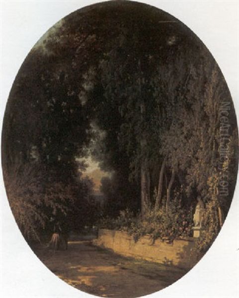 A Paesaggio Nel Parco Oil Painting by Jules Dupre