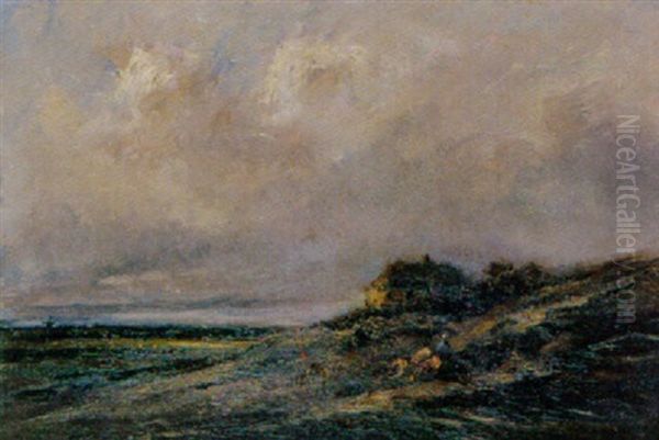 Landschaft Unter Regenwolken Oil Painting by Jules Dupre