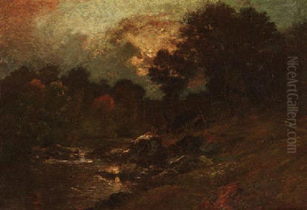 Wald Im Mondlicht Oil Painting by Jules Dupre