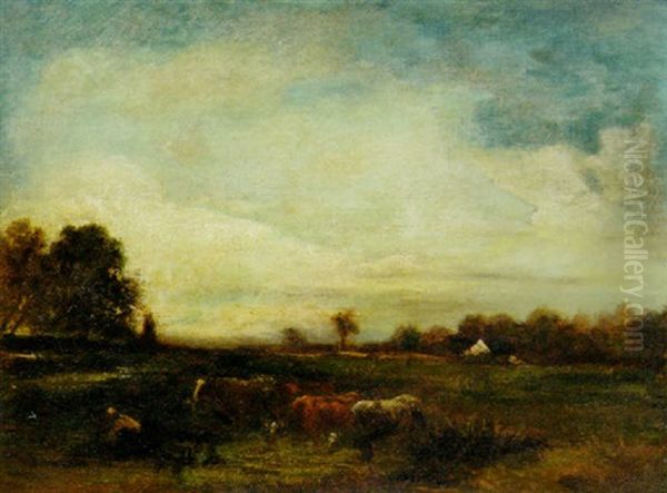 Paysage De Poniente Oil Painting by Jules Dupre