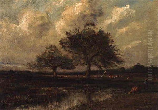 Field At Barbizon Oil Painting by Jules Dupre