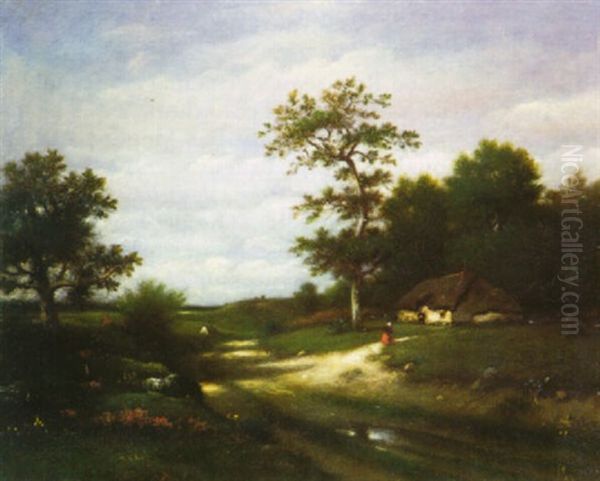 Chaumiere Dans La Campagne Oil Painting by Jules Dupre