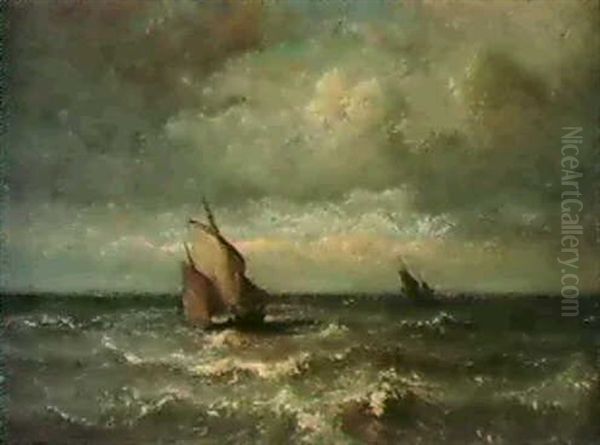 A Seascape Oil Painting by Jules Dupre