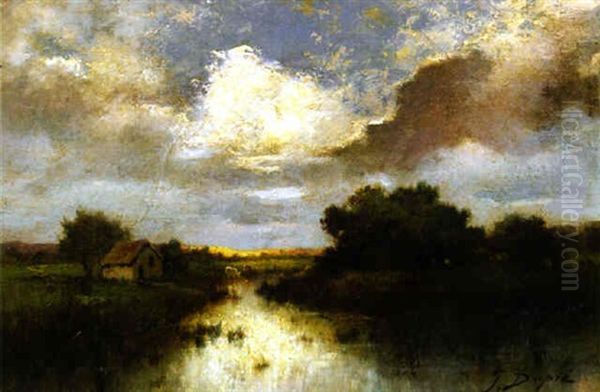 Flusslandschaft Oil Painting by Jules Dupre