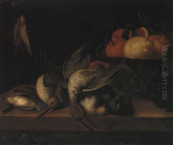 Nature Morte Aux Fruits Et Gibier Oil Painting by Pierre Dupuis