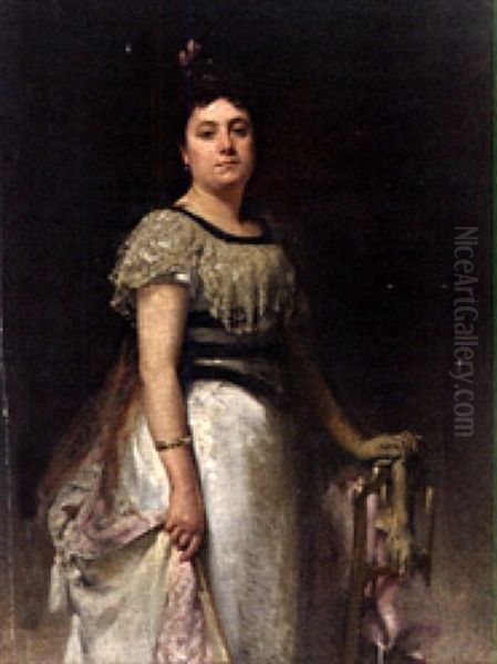 Portrait De Madame La Comtesse Oil Painting by Pierre Dupuis