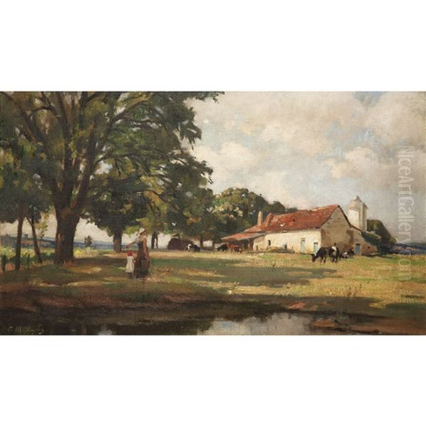 Paysage De Ferme Oil Painting by Paul Michel Dupuy