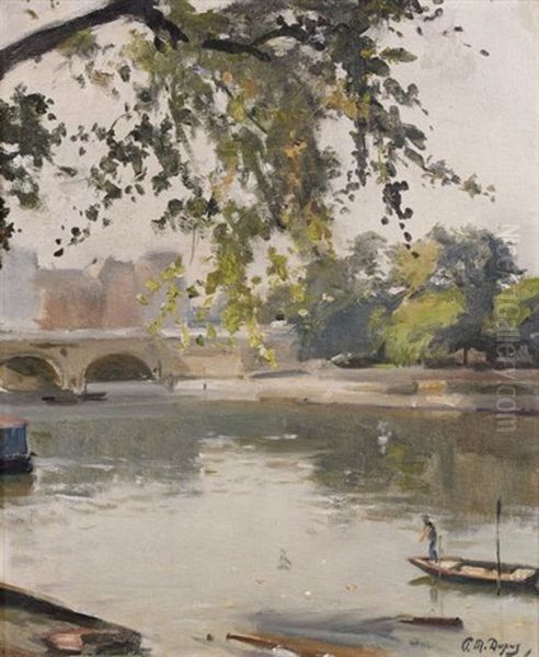 L'ile Saint Louis Et Le Pont Henri Iv Oil Painting by Paul Michel Dupuy