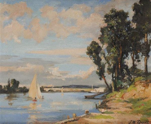 La Seine A Maison-lafitte Oil Painting by Paul Michel Dupuy