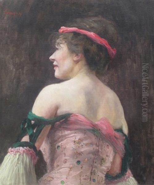 Portriat Of A Woman Oil Painting by Paul Michel Dupuy