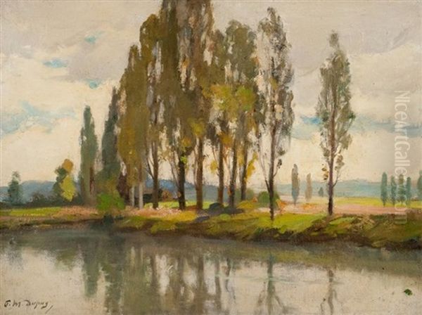 Paysage Lacustre Aux Grands Arbres Oil Painting by Paul Michel Dupuy