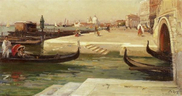 Sommerliche Gondelfahrt In Venedig Oil Painting by Paul Michel Dupuy