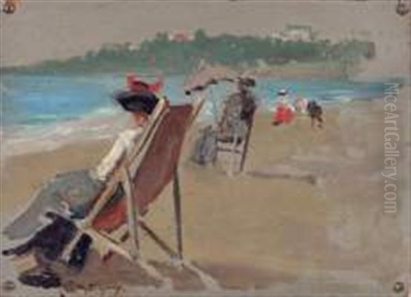 Femmes Sur Une Plage Oil Painting by Paul Michel Dupuy