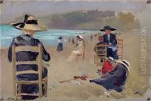 Femmes Sur Une Plage Oil Painting by Paul Michel Dupuy