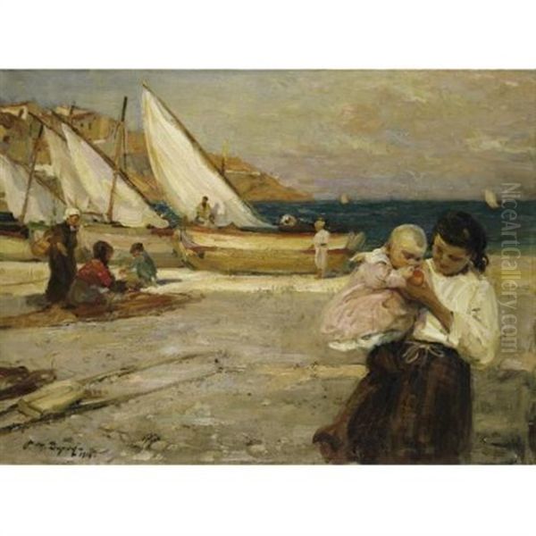 On The Beach Oil Painting by Paul Michel Dupuy