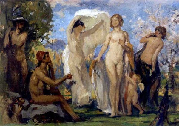 Judgement Of Paris Oil Painting by Paul Michel Dupuy