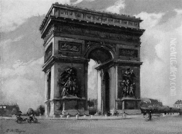 Arch De Triomphe, Paris Oil Painting by Paul Michel Dupuy