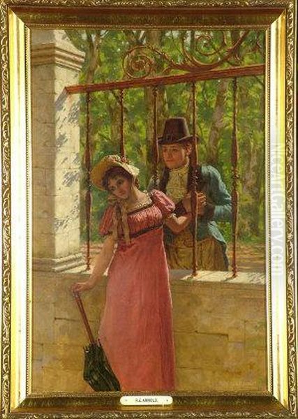 A Declaration Of Love Oil Painting by Reginald Ernest Arnold