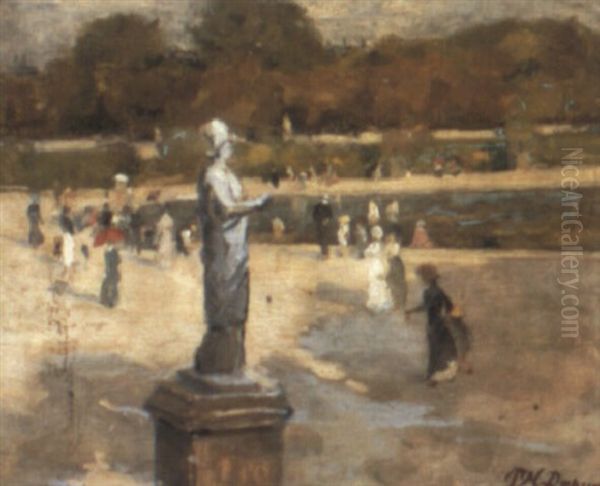 Les Jardins Du Luxembourg, Paris Oil Painting by Paul Michel Dupuy