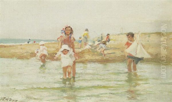 At The Seashore Oil Painting by Paul Michel Dupuy