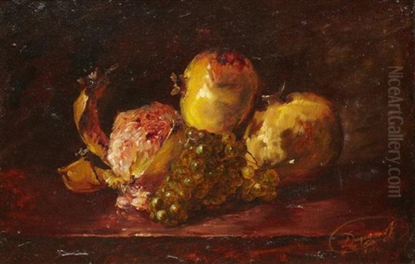 Nature Morte Au Raisin Oil Painting by Jules Alfred Duquenne