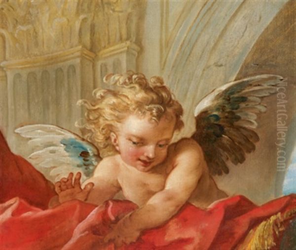 Bildnis Eines Putto Oil Painting by Louis Jean-Jacques Durameau