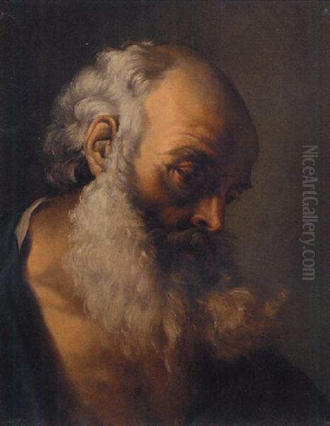 Saint Jerome (?) Oil Painting by Louis Jean-Jacques Durameau