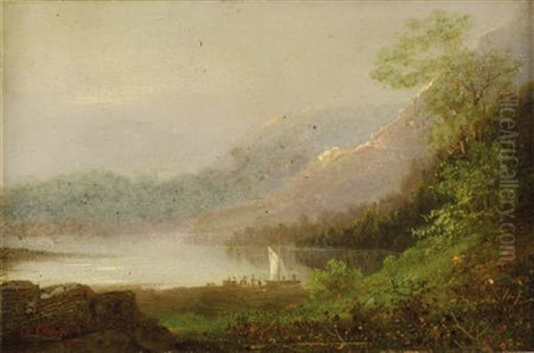 Sailing On Lake George Oil Painting by Asher Brown Durand