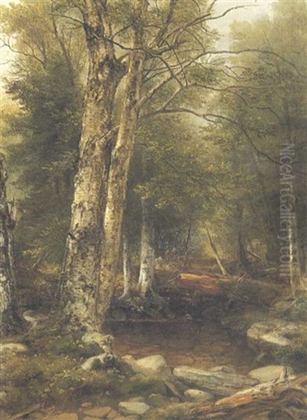 Wooded Landscape Oil Painting by Asher Brown Durand