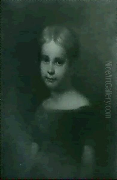 Portrait Of Misses Leupp In Childhood Oil Painting by Asher Brown Durand