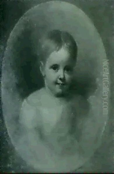 Portrait Of Misses Leupp In Childhood Oil Painting by Asher Brown Durand