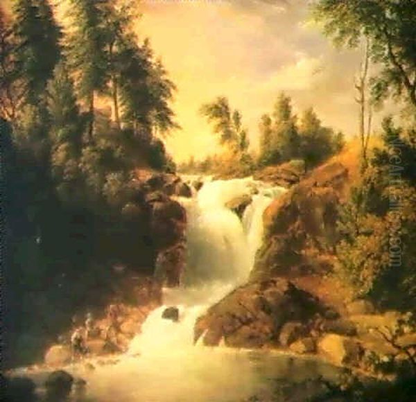 Booten Falls, New Jersey Oil Painting by Asher Brown Durand