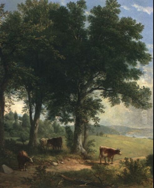 In The Shade Of The Old Oak Tree Oil Painting by Asher Brown Durand