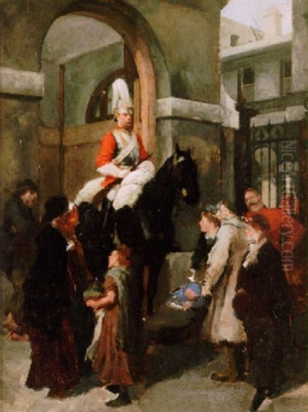 The Horse Guards, Whitehall Oil Painting by Godefroy Durand