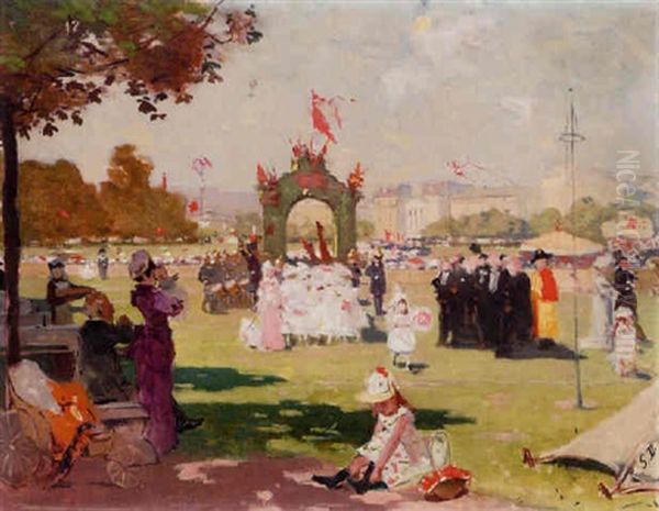 Les Promotions A Plainpalais Oil Painting by Simon Durand