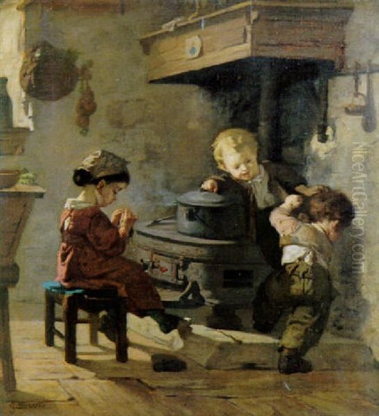 Les Petits Cuisiniers Oil Painting by Simon Durand